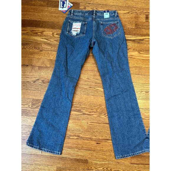 Vintage NY Knicks Jeans Size 7/29 Low Rise Flare NBA !  1990's/2000's Y2K - Picture 10 of 13